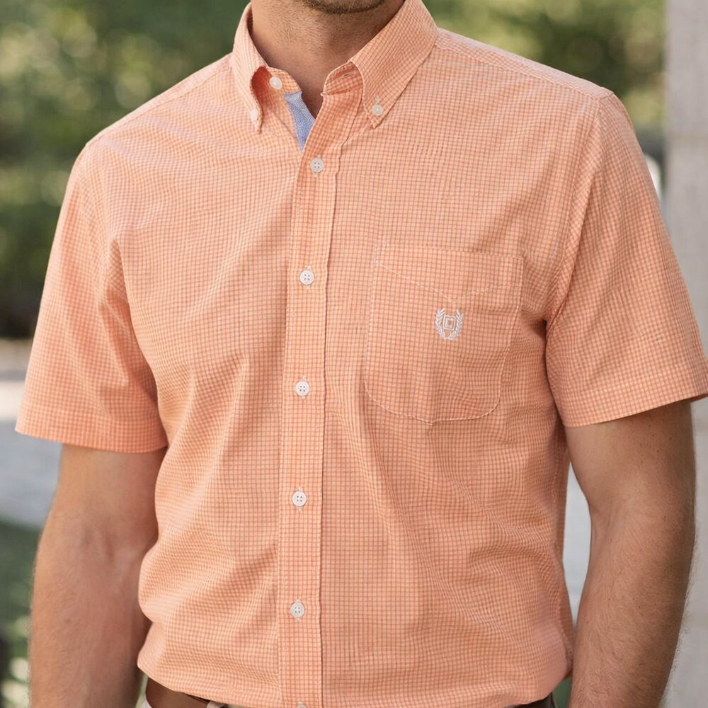 Chaps Orange Checkered Men's Shirt